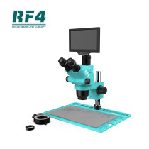 RF4 RF6565TVD2-YS010W Trinocular Stereo Microscope with YS010W Display Monitor and 144 LED Ring Light 6.5-65X Continuous Zoom