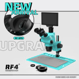 RF4 RF6565TVD2-YS010W Trinocular Stereo Microscope with YS010W Display Monitor and 144 LED Ring Light 6.5-65X Continuous Zoom