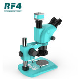 RF4 RF6565TV-2KC2 Trinocular Stereo Microscope 6.5-65X Continuous Zoom HDMI USB with 144 LED Light 2K Camera PCB Repair Rework