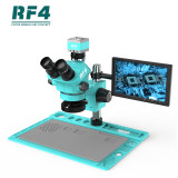 RF4 RF7050TVD2-2KC2-S010 Trinocular Stereo Microscope 7-50X Zoom with 2KC2 Camera 10 inch S010 Monitor Phone IC Chips Repair