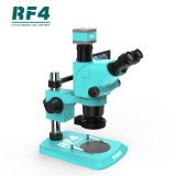 RF4 RF65655TV Triocular Microscope 6.5x-65X Magnification with 2K Microscope Camera and 10 inch Monitor Electronic PCB Repair