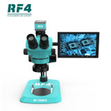 RF4 RF7050TV-2KC2-S010+144 Trinocular Industrial Microscope with 2KC2 HDMI Camera S010 Monitor for Phone Electronic Repair