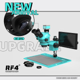 RF4 RF7050TVD2-2KC2-S010 Trinocular Stereo Microscope 7-50X Zoom with 2KC2 Camera 10 inch S010 Monitor Phone IC Chips Repair