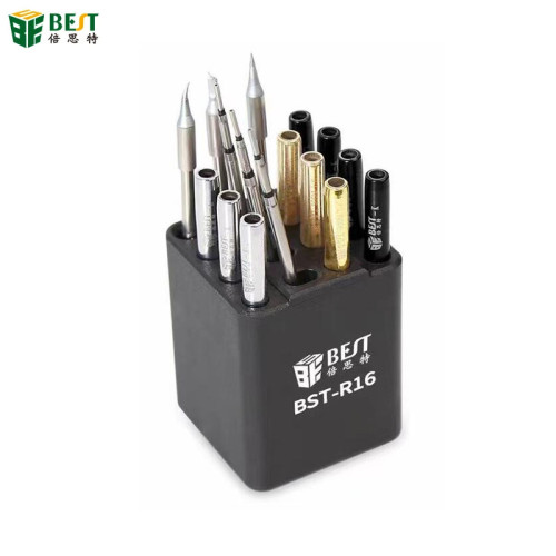 BST-R16 16-Hole Classified Storage Box For T12 JBC T210/T245/C115 Soldering Iron Tips Organizer Phone Repair Tool Holder