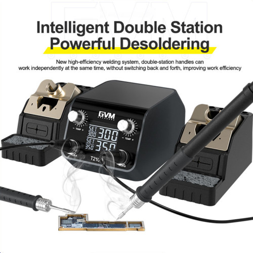 GVM T210D Intelligent Double Soldering Station Apply C210 Handle for SMD PCB Repair Dual Host Welding Electric Soldering Iron