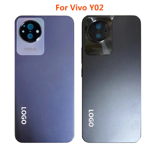 For Vivo Y02 Back Glass Cover Back Door Replacement Battery Case Rear Housing Cover Y 02 Battery Cover With Camera Lens