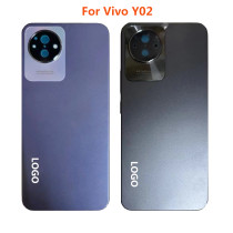 For Vivo Y02 Back Glass Cover Back Door Replacement Battery Case Rear Housing Cover Y 02 Battery Cover With Camera Lens