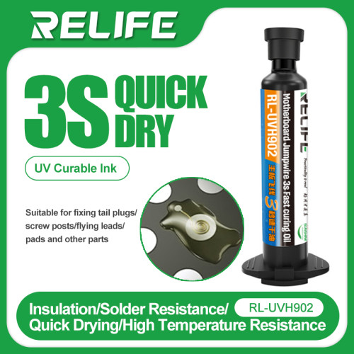 RELIFE RL-UVH902 Motherboard flying line 3 seconds quick dry oil For Motherboard BGA PCB flying line curing oil maintenance tool