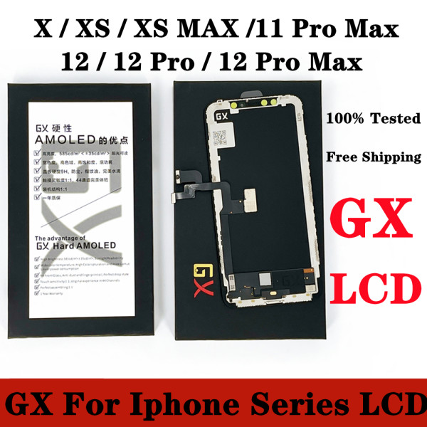 GX OLED LCD For iPhone X XS 11 12 Pro XsMax MINI LCD Display Touch Screen Digitizer Assembly Tested No Dead Pixel Replacement