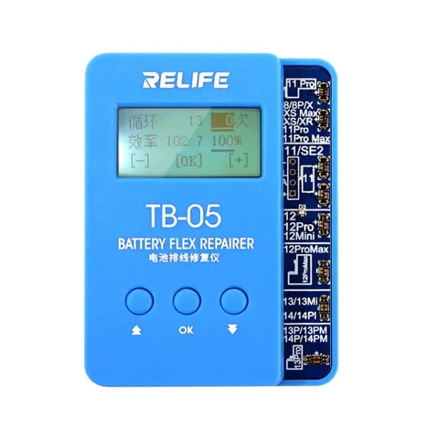 Battery Repair Instrument RELIFE TB-05 for IP8G XSMax XR 11 12 13 MINI 13P 13PM 14P 14 PRO MAX Battery Data Cycles Recovery Tool