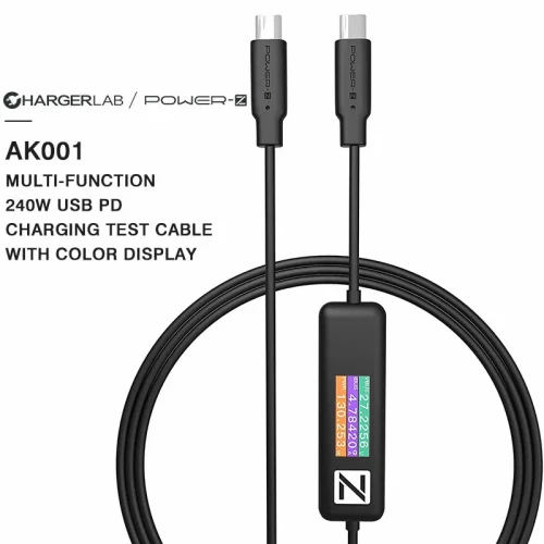 ChargerLAB POWER-Z AK001 Detection Data Line 240W USB PD Charging Test Cable 1.5M/5FT