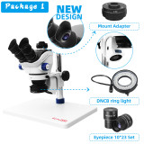 TX-350e Trinocular Stereo Microscope Set 1080P 4K HDMI Video Camera 3.5X-100X Zoom Simul Focal Trinocular Microscope