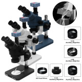 Microscope Trinocular Simul Focal Continuous Zoom Stereo Microscope 4K 48MP 38MP Video Camera For Phone PCB CPU Soldering