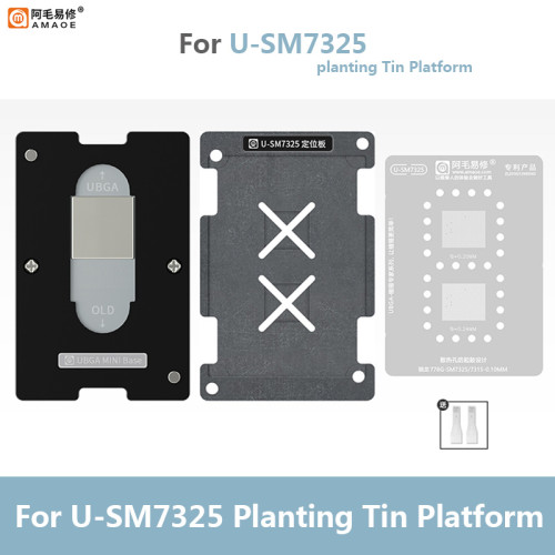 AMAOE U-SM7325 BGA Reballing Stencil Kit for Snapdragon 778G SM7315 Direct Heating Tin Planting Platform for Phone Repair