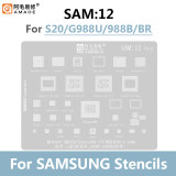 Amaoe SAM1-17 BGA Reballing Stencil For Samsung CPU Nand Chip IC Tin Plant Net 0.12MM Thickness Phone Repair Tools Steel Mesh