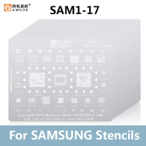 Amaoe SAM1-17 BGA Reballing Stencil For Samsung CPU Nand Chip IC Tin Plant Net 0.12MM Thickness Phone Repair Tools Steel Mesh