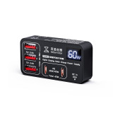 Qianli Mega-ldea K367H 7-Port Extension Hub with the Corresponding Switch P605S 60W Digits Display Fast Charging Power Supply