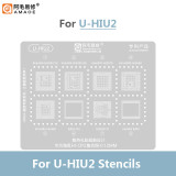 AMAOE U-HIU2/3 BGA Reballing Stencil for HUAWEI Hi3690/80/3670/36A0RAM/Hi9500/CPU Magnetic Tin Planting Steel Mesh