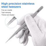 MaAnt SS-A SS-A1 Non-Magnetic Stainless Steel Precision Tweezers Sharp Flying Line Super Hard Tweezer Repair Forceps
