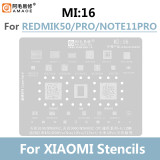 Amaoe MI1-19 BGA Reballing Solder Stencil Universal Plant Tin Net 0.12mm Steel Mesh For Xiaomi Phone Repair Tools