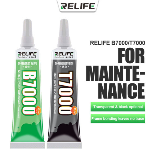RELIFE 15ML B7000/T7000 Multipurpose Strong Glue Black/Transparent Adhesive Frame Bonding Fast Curing For Phone Repair