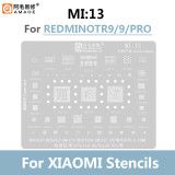 Amaoe MI1-19 BGA Reballing Solder Stencil Universal Plant Tin Net 0.12mm Steel Mesh For Xiaomi Phone Repair Tools