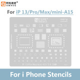 Amaoe BGA Reballing Stencil Template for Phone 6-14 A8-A15 CPU Multi-use Planting Tin Steel Net Phone Repair Tool