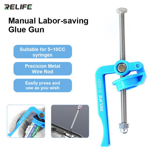 RELIFE RL-062D Manual Labor-saving Glue Gun 5CC-10CC Welding Oil Flux Booster UV Glue Booster for PCB SMD Repair