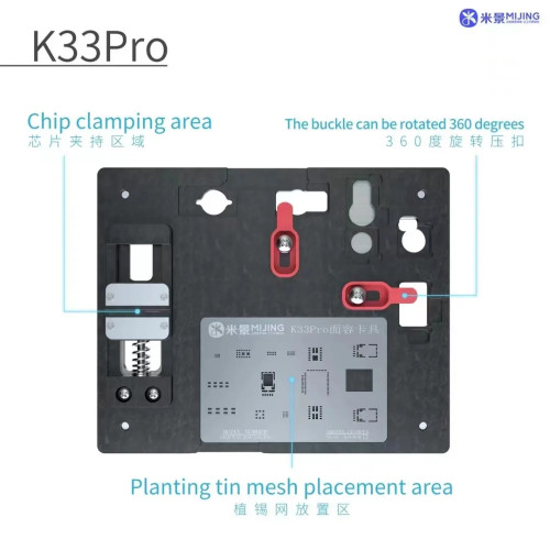 MJ Mijing K33 Pro FACE ID Fixture For iPhone X-15 PRO MAX Dot Matrix Projector Repair Recover With BGA Stencil Tin Template Kit