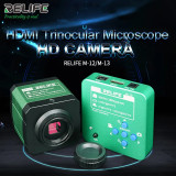 RELIFE M-12 M-13 Aluminum Alloy 38/48 Million Pixels HDMI Trinocular Microscope Camera for Phone PCB CPU Micro Repair