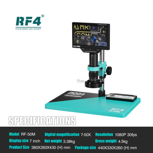RF4 RF-50M Digital HD Microscope Spot Welding Repair for Mobile Phone BGA Workbench Maintenance Motherboard
