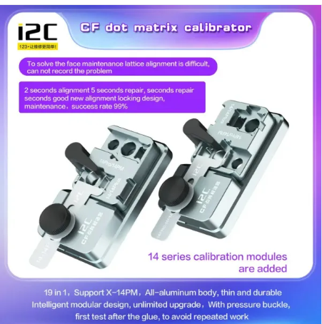 i2C 19in1 CF Dot Matrix Calibrator Fixture for X-14ProMax Face ID Front Camera Repair Alignment Module With Magnetic Base