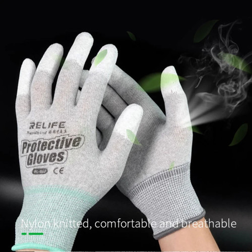 RELIFE RL-063 Anti Static Gloves PU Insulation Coating Finger Protective Electronic Working Gloves For Computer Phone Repair