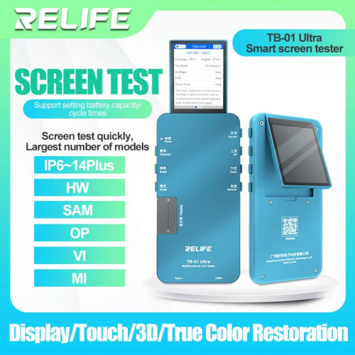 RELIFE TB-01 Ultra LCD Screen Tester For iPhone 6~14 Plus/Pro Max iWatch S2 S3 S6 Huawei Samsung 3D Touch Testing Repair Tools