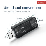 WYLIE USB Tester DC Digital Voltmeter Amperimetro Current Voltage Meter Amp Volt Ammeter Real-Time Display Data Detector