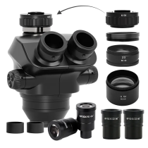 Kailiwei 7X-45X 3.5X-90X 180X Simul-Focal Trinocular Zoom Stereo Microscope Head 0.5X 0.7X 2.0X Auxiliary Barlow Objective Lens