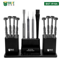BST-R16A 4 IN 1 Sorting Organizer For Mobile Phone Repair Screwdrive/Tweezers/Clean Brush/Soldering Tips Storage Container