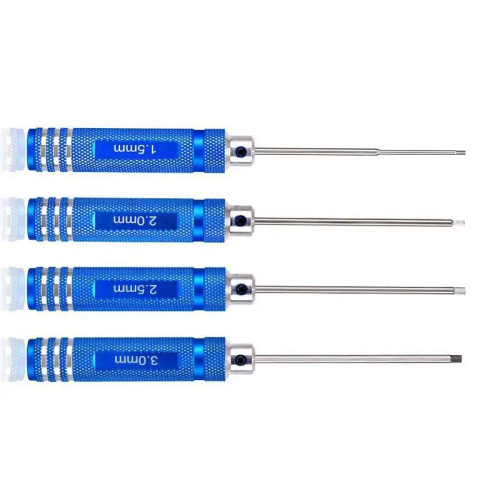 4pcs 1.5/ 2.0/ 2.5/ 3.0mm White Steel Hex Screwdriver Set for RC Helicopter Airplane Car Drone Aircraft Model Hexagon Tool Kit