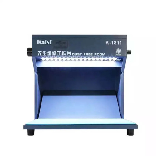 Kaisi Portable Dust Free Clean Room With Green And White Light For LCD Screen Repair With Antistatic Fan Negative Lons System