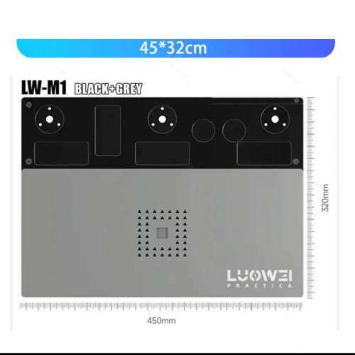 LUOWEI LW-M1 Multifunctional Microscope Repair Tin Planting Platform Insulation Heat-Resistant BGA Soldering Mat Work Pad