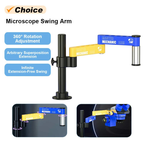 MECHANIC M2 M3 Microscope Swing Arm 360 ° Movable Universal Metal Bracket Aluminum Alloy Foldable Column Metal Bracket