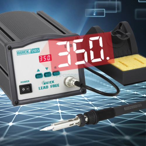 QUICK 205 Soldering Iron Station Intelligent Lead-Free Soldering Station 150W High-frequency Eddy Current Heating Welding Tip