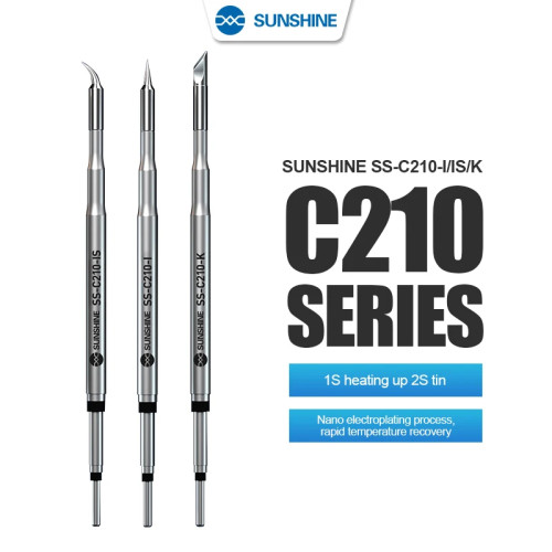 SUNSHINE C210 Series Integrated Soldering Iron Tips and Heating Core Efficient Heat Conduction Temperature Recovery for S210
