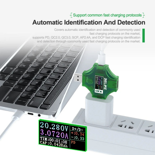 RELIFE XA1 Multifunctional Tester Bidirectional Current Detection Protocol Automatic Identification