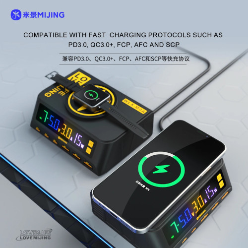 Mijing WLX-M9A desktop digital display magnetic power supply supports wireless and accurate display of current,voltage and power