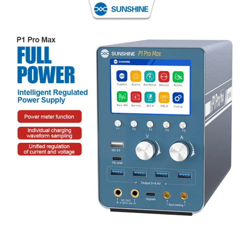 SUNSHINE P1 Pro MAX Intelligent Regulated Power Supply With Waveform Display And Battery Spot Welding/QC PD 18W Fast Charge