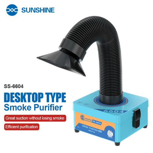 SUNSHINE SS-6604 Mini Fume Extractor Powerful Efficient Purification 3 Layer Filter Dust Purification System for Phone Repair