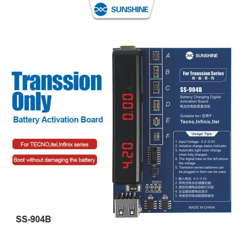 SUNSHINE SS-904B Transsion only Battery Activation Board For TECNO itel Infinix Series Charging Tester Repair Tool Accessories
