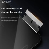 100PCS per box  - WYLIE WL-009 Black Single Edge Blade Durable Sharp Razor For iPhone Android Middle Frame Back Cover Rear Glass Scraping Pry Tool