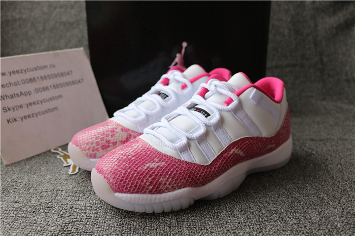 Authentic Air Jordan 11 Low Pink Snakeskin